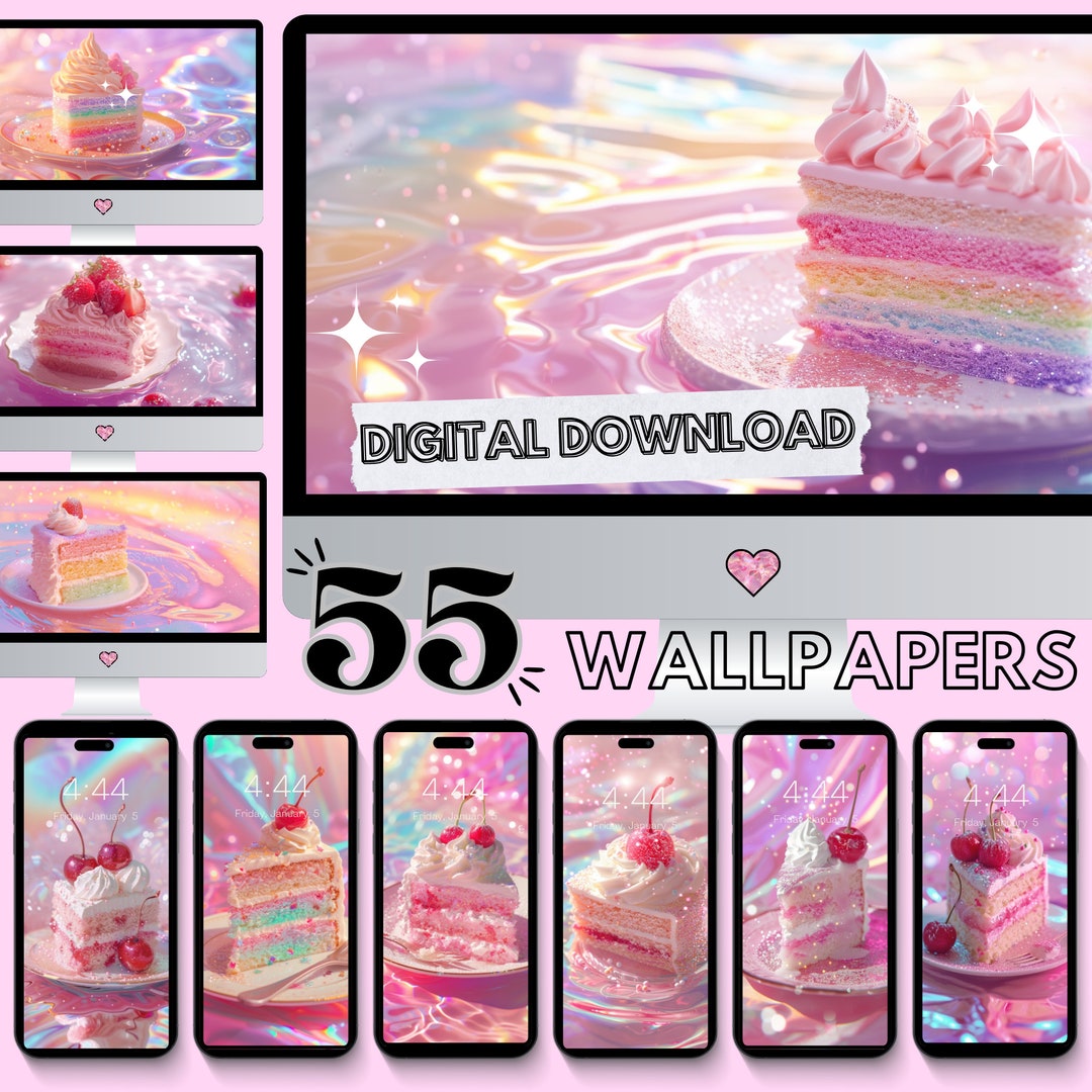 Cake Desktop Wallpaper Bundle iPhone Wallpaper Lockscreen Aesthetic
