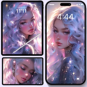 Star Galaxy Princess Iphone Wallpaper | Phone Wallpaper | Fantasy Wallpaper | Girly Wallpaper | Dreamy Iphone Wallpaper| Ipad Wallpaper