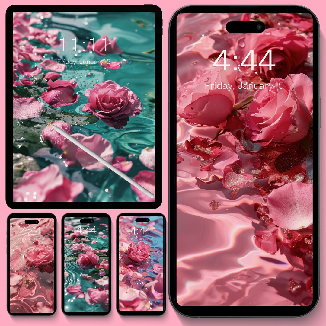 Rose Water Wallpaper I iPhone Floral Background Lockscreen | Aesthetic