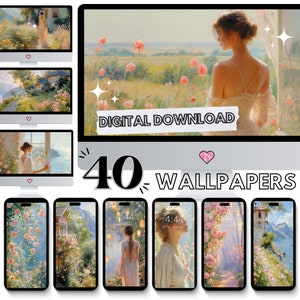 Cottagecore Wallpaper Impressionist Wallpaper Gamer Desktop Aesthetic Wallpaper iPhone Wallpaper Summer Wallpaper Elegant Wallpaper