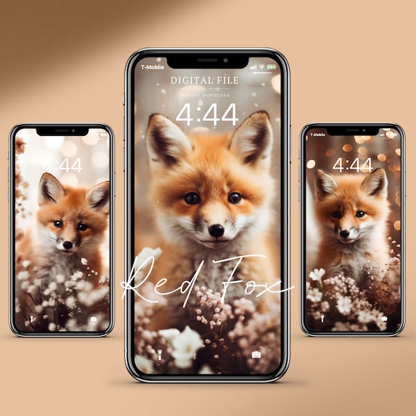 Fall Wallpaper Iphone Lockscreen Autumn Red Fox Seasonal Sweater Weather Cozy Phone Wallpaper Leaves Aesthetic Ipad, Fox Lover Gift