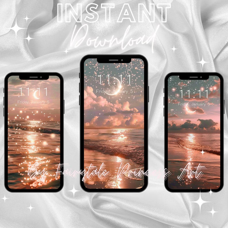 Moon Shimmer Wallpaper Aesthetic iPhone Lockscreen Beach Wallpaper