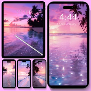 Sunrise Beach Wallpaper | Beach iPhone Wallpaper | Aesthetic Ipad Wallpaper | Tropical Ipad Wallpaper | Kindle Lockscreen | Beachcore VSCO