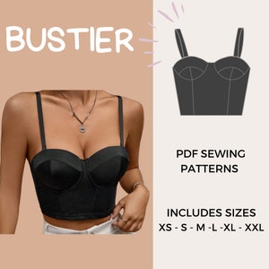 Bustier PDF patterns and instructions Sizes 2XS to 2XL (6 Sizes) Instant Download