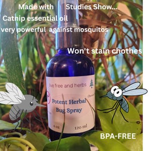 All Natural Bug Spray-Ticks ,Mosquitos and more Potent Herbal-Deet -Free  For chothes, skin and hair