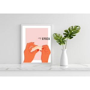 Gyoza Art Print | Japanese Food | Kitchen Print | Wall Art | Digital Print