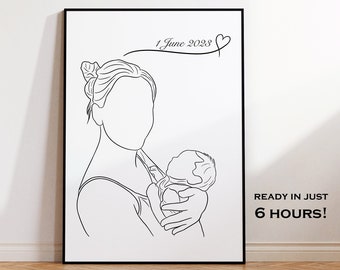 Couple line portrait, Family portrait, Custom line drawing, Custom artwork, Line art drawing, Custom illustration, Art drawing from photo