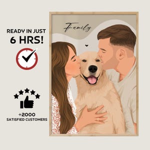 Ritratto di famiglia personalizzato, regalo per la famiglia, ritratto senza volto, ritratto da foto, dipinto ritratto di coppia, dipinto ritratto di cane, ASAP