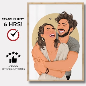 Couple Portrait, Custom illustration, Faceless Portrait, Photo drawing, boyfriend Portrait, Family portrait, Pet Portrait, Gift for him/her