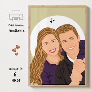 Retrato de amizade personalizado, presente especial, presente para melhor amiga, retrato de desenho animado de melhor amigo, presente de aniversário para ela, impressão de retrato sem rosto