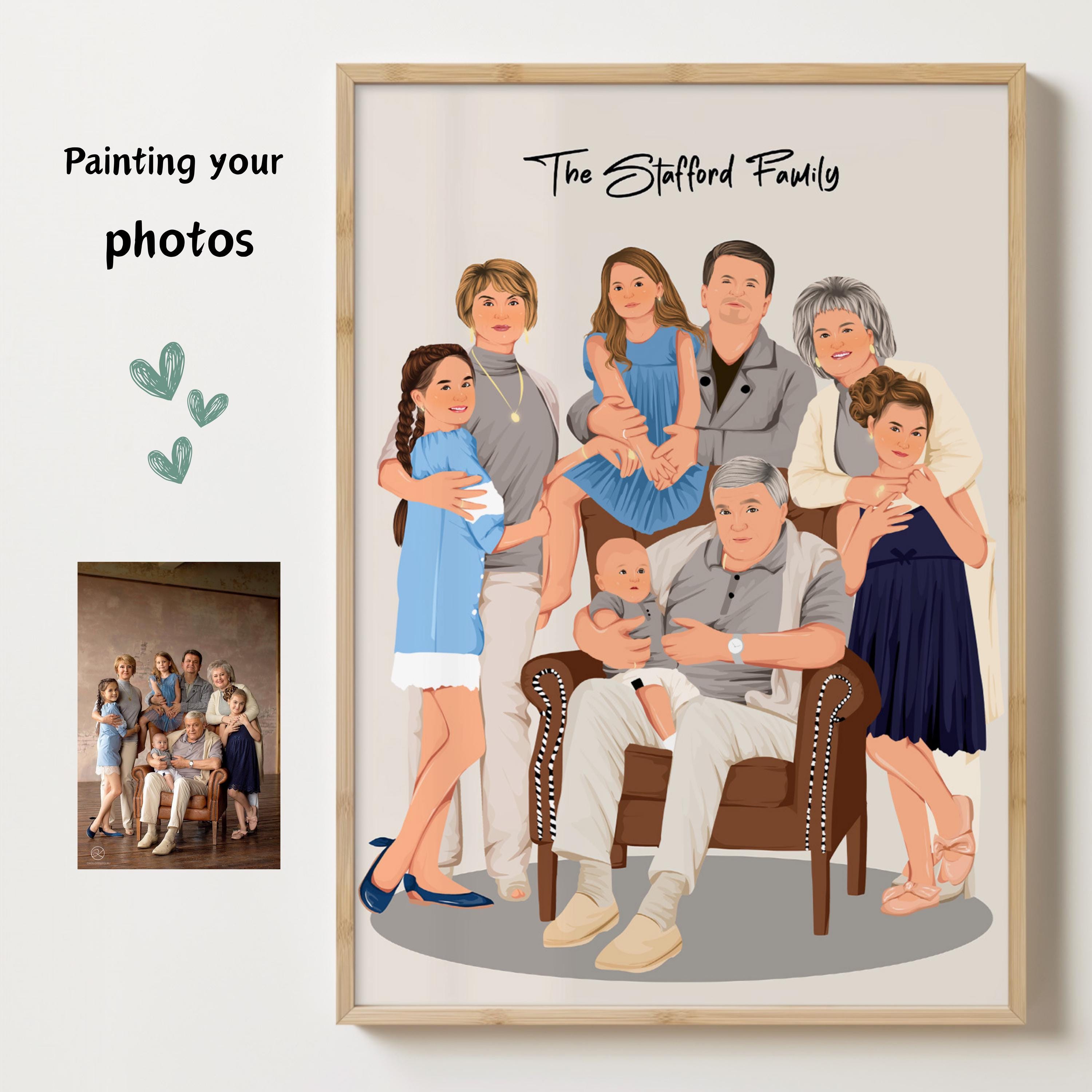Custom Family Portrait | Personalized Mother's Day Gift (digital) - Etsy