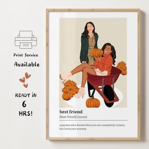 Arte de parede com definição personalizada. Retrato personalizado com definição, pôster de definição com foto, presente de aniversário para melhor amigo, definição personalizada