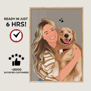 Custom Dog Portrait , Dog lover gift, pet portrait gift, Faceless portait, custom family portrait, gift for mom, gift for dad, custom gift