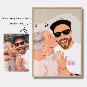 Faceless Portrait Painting: Personalized Illustration Gift For Boyfriend and Girlfriend. Digital Drawing and Illustration. Anniversary gift