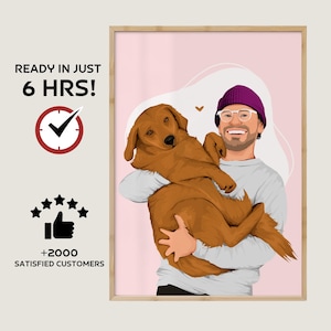 cadeau portrait d'animal de compagnie, dessin de chien, portrait sans visage, cadeau pour elle, illustration d'animal de compagnie, anniversaire de chien, portrait personnalisé, cadeau pour la meilleure amie, amoureux des chiens