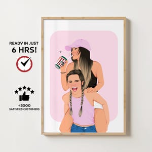 Ritratto del migliore amico senza volto, regalo personalizzato, regalo di compleanno per migliore amico, illustrazione personalizzata per migliore amico, disegno personalizzato per migliore amico