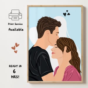 Couples Portrait, Gift for couples, faceless portrait, engagement painting, boyfriend portrait, family portrait, custom gift, Faceless Gift