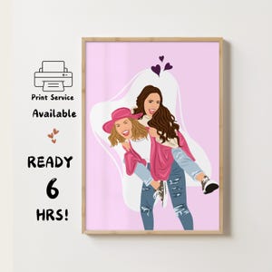 Customized Best Friend Portrait, Cartoon portrait, Faceless Portrait Print, Couples Portrait, Best Friend halloween Gift, halloween card