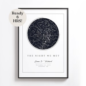 Mappa stellare personalizzata per data, regalo di coppia personalizzato, mappa stellare personalizzata, stampa del cielo notturno, regalo di San Valentino, regalo per fidanzata, regalo per fidanzato