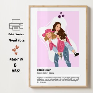 Retrato personalizado de melhor amiga, presente de aniversário personalizado, retrato de amiga, presente de melhor amiga, foto personalizada, ilustração personalizada, presente para ela