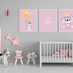 Póster imprimible para habitación de bebé (niña o niño) Koala baby