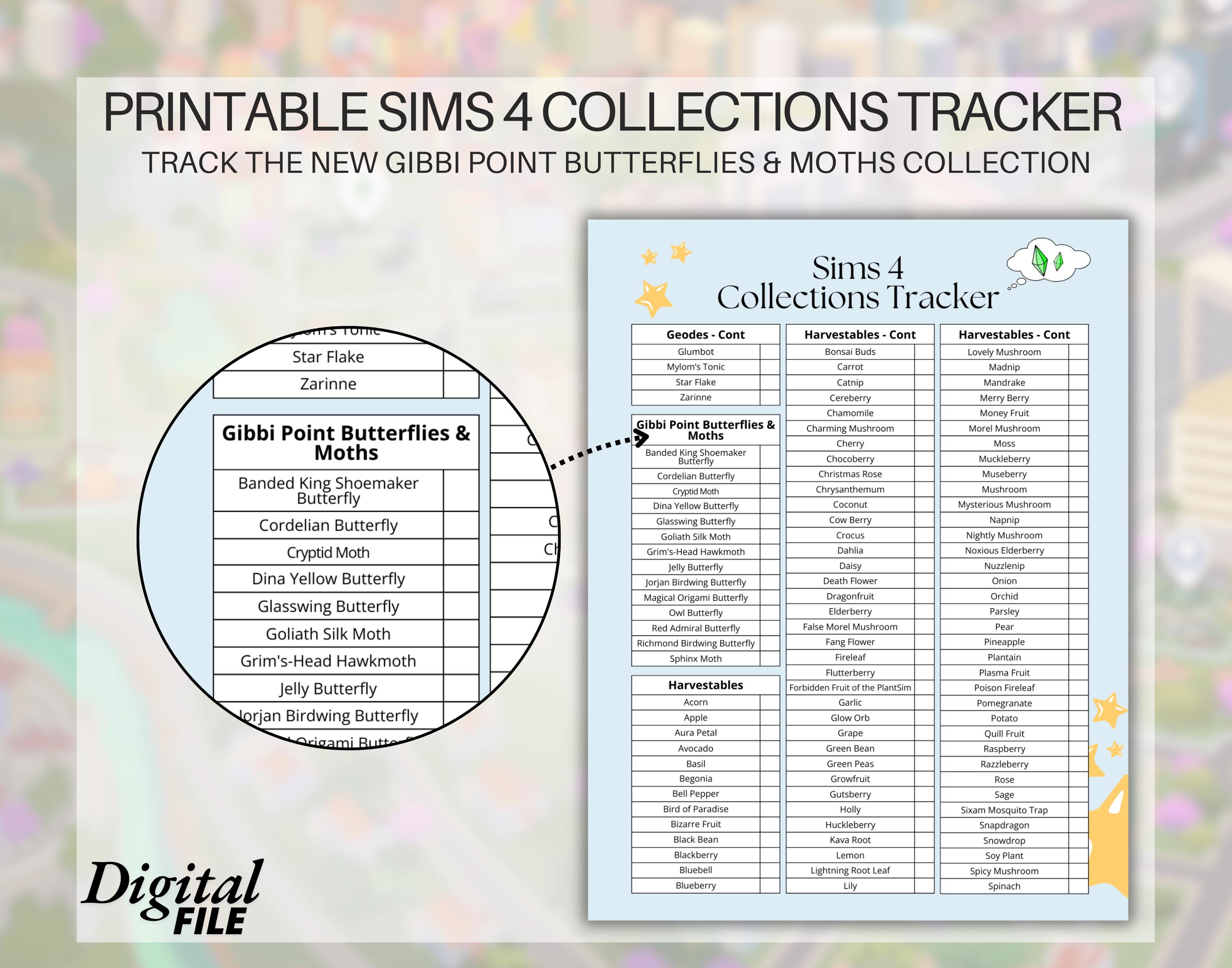 Printable Ultimate Sims 4 Collections Tracker Planner Sheet Bundle ...