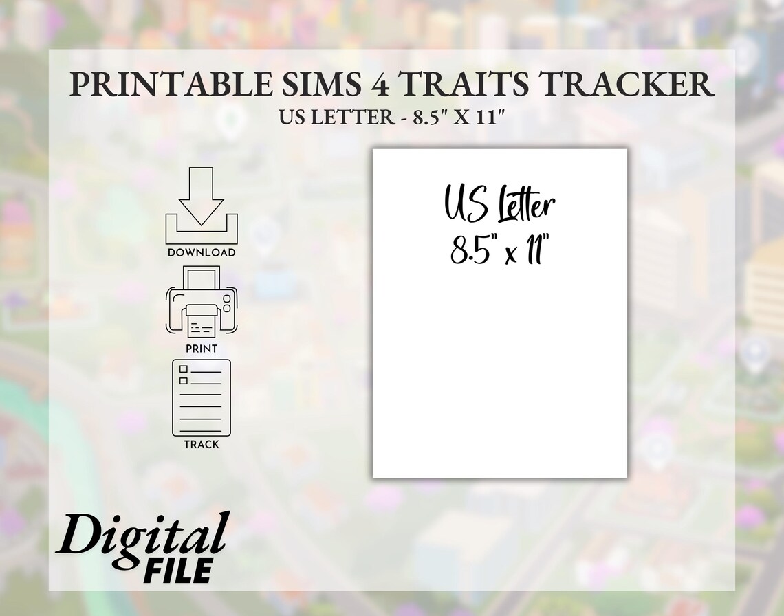 Printable Sims 4 Traits Planner Sheet Bundle Expansion and Base Game ...