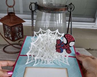 Spider Web Pop Up Birthday Card: Handmade 3D Card