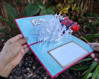 Spider Web Pop Up Birthday Card: Handmade 3D Design