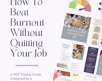 Burnout Recovery Workbook| Stop Feeling Overwhelmed | Set Boundaries & Reduce Stress | 59 Page Fillable Format Digital Download