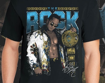 The Rock Vintage Wrestling Shirt, Vintage Wrestling Shirt, 90s Style Bootleg Shirt, Wrestling Shirt