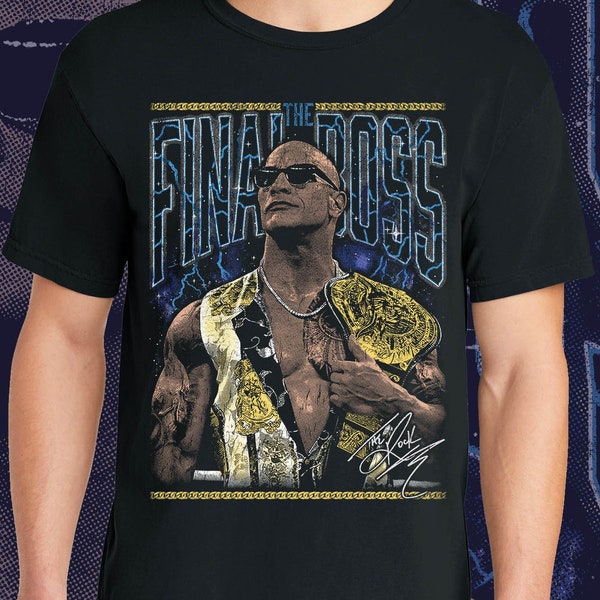 Het Rock Vintage Wrestling Shirt, The Final Boss Vintage Wrestling Shirt, jaren 90 Style Bootleg Shirt, Worstelshirt