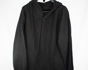 Sweat à capuche minuit en gaze de coton léger - Pull de plage oversize - Couche estivale douce