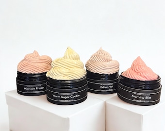 Manteca corporal batida, fragancia a elección, crema hidratante corporal de lujo