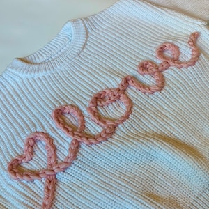 Hand Embroidered Baby and Toddler Valentine&#39;s Day Sweater