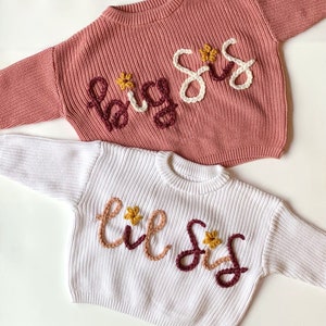 Hand Embroidered Big/Little Sister/Brother and Best Buds Sweater