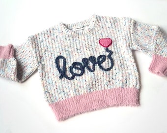 Love Sweaters: Personalized Hand Embroidered Baby and Toddler Crewneck Sweater