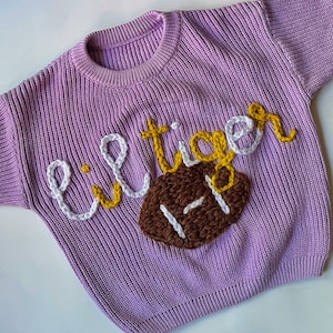 Hand Embroidered Sports Themed Baby and Toddler Sweater
