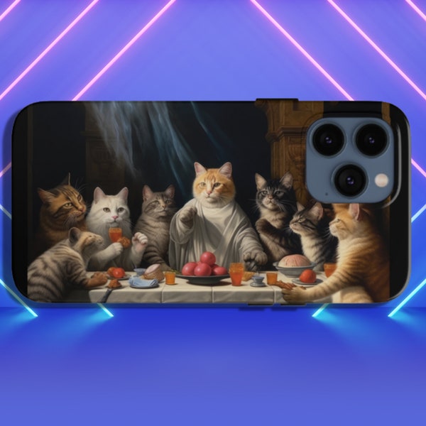 The Last Supper- Cat Art Phone Case,  Leonardo da Vinci Cat Phone Case for iPhone, Cat Painting iPhone Case