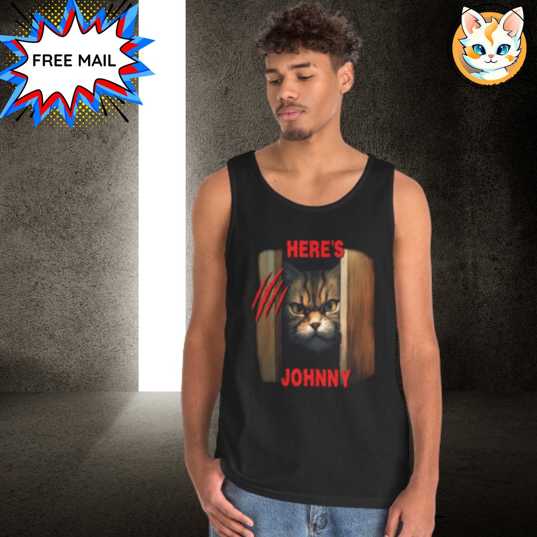 Here's Johnny Funny Cat Tank Top the Shinning Etsy