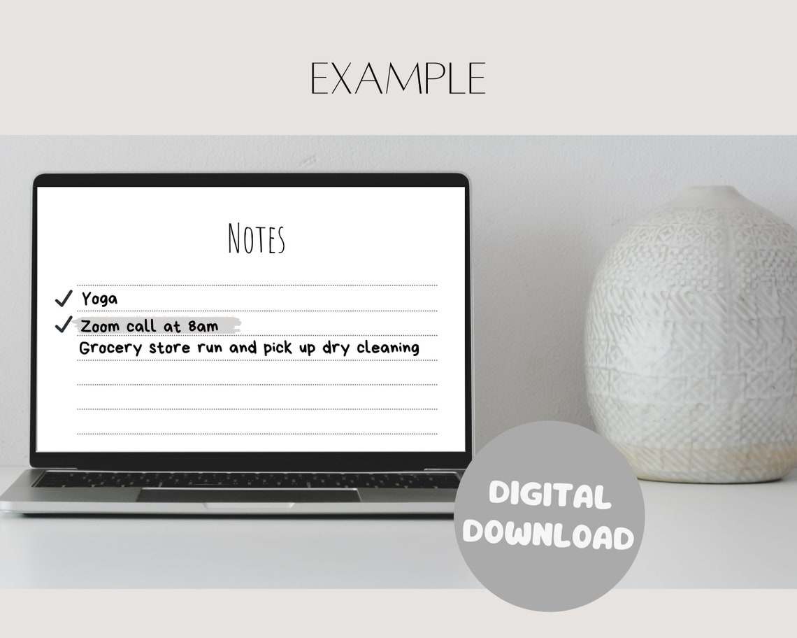 Lined Notes Page Printable | Planner Paper Insert | Notepad | 6 Sizes ...