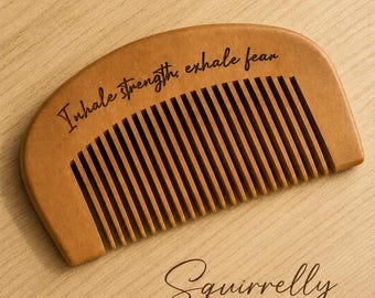Peigne de travail gravé personnalisé | Peigne d'accouchement en bois pour un soulagement naturel de la douleur | Cadeau pour les doulas, les sages-femmes et les futures mamans