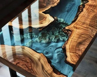 Epoxy Table, Custom Dining Table, Coffee Table, Live Edge Table, Epoxy Kitchen Table, Custom Epoxy Resin Dining Room Table, Resin