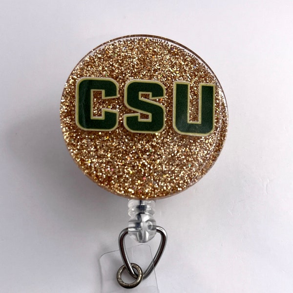 Colorado State University Rams, Retractable ID Badge Holder, Badge Reel, Lanyard Clip, Nurse Badge,Nurse Gift, Alligator Clip, Football, CSU