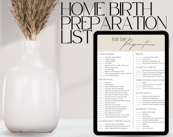 The Birthing Series: Home Birth Preparation List - Downloadable PDF Checklist