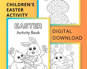 Children’s Easter Activity Printout - 20 Page Digital Print Digital Download Colouring In, Dot to Dot and More for Kids