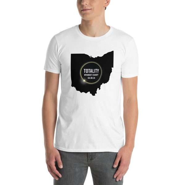 TOTAL SOLAR ECLIPSE Ohio shirt souvenir April 8 2024 viewing party tshirt gift totality moon phase event lunar map Cleveland Upper Ohio tee