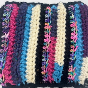 Chunky Winter Cowl Crochet Fall Handmade Neck Warmer Chunky Yarn Colorful Scrap  Crochet