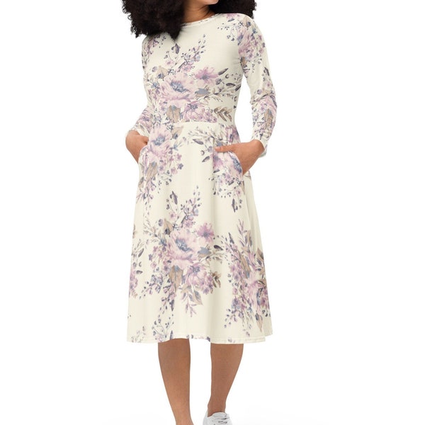 Side Cutout Floral Detail Resort Midi Dress