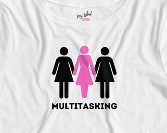 Lesbian Multitasking Women&#39;s crop top, Proud Lesbian Tee, Bisexual shirt, lgbt wear, pride parade outfit, wife, girlfriend gifts
